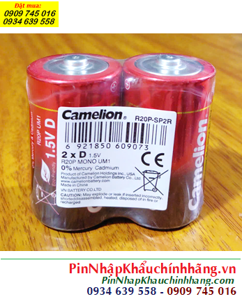 Camelion R20P-SP2R; Pin đại D 1.5v Camelion R20P-SP2R Mono UM1 chính hãng, MẪU MỚI /Gói 2viên